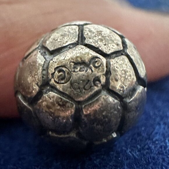 Vintage Jezlaine Sterling Silver Soccer Ball Charm Fine Jewelry New Stamped - Picture 4 of 5
